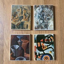 Vintage 70s Abstract Art Gallery Wall Prints Set Of 4 - Cubism Impressionism