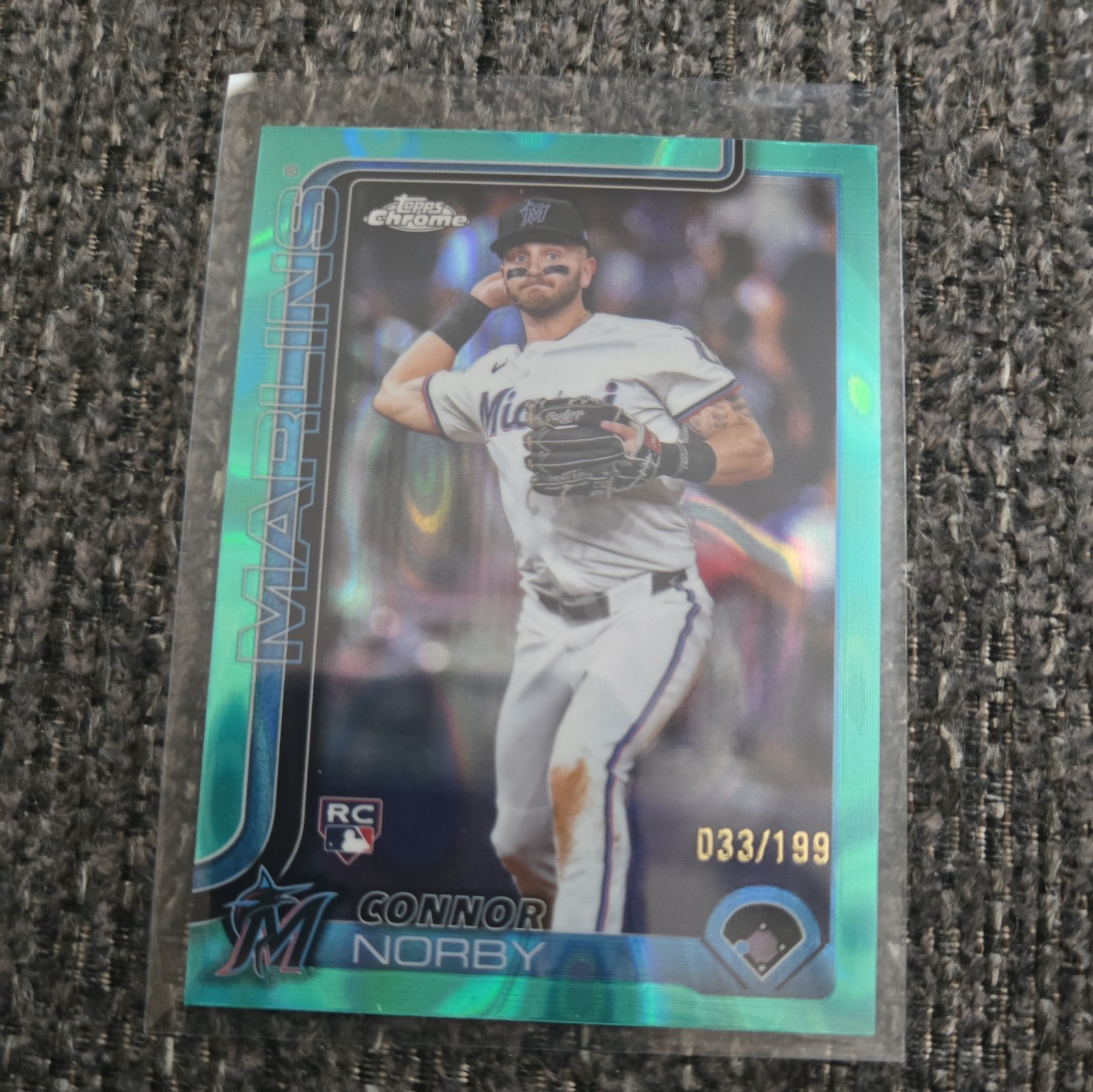 2025 Topps Chrome Connor Norby Aqua Lava Refractor 033/199 Rookie RC