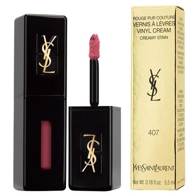 Yves Saint Laurent Vinyl Cream Lip Stain, 407 Carmin Session, 0.18