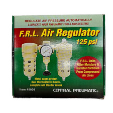 F.R.L. Air Regulator 125 psi Central Pneumatic #45009 Inlet/Outlet 3/8" NPT