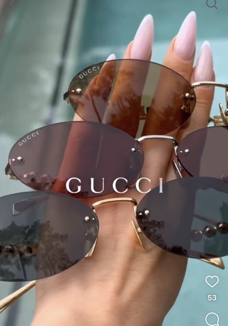 Gucci GG1922S 001 Gold with White Pearl/Grey 62-17-140 Sunglasses