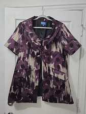 SIMPLYVERA VERA WANG Sz XL Watercolor Purple Short Sleeve Jacket/Coat