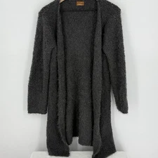 POL Gray Fuzzy Open Cardigan Women’s Size Small Oversized