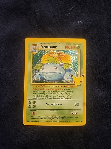 POKEMON TCG Textured Stamped Venusaur No.15 Celebrations Classic Collection Holo