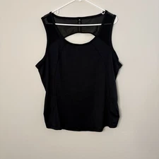 90 Degrees Women’s 1X Black Tank Top Gym Running Top EUC Breathable F5