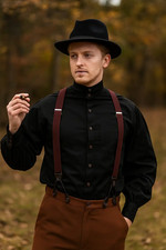 ThePirateDressing Steampunk Victorian Costume Seigneur Shirt Black 