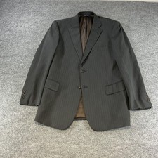 Brooks Brothers Mens 42R Pinstripe Wool Blend 2 Button Suit Jacket Charcoal Gray