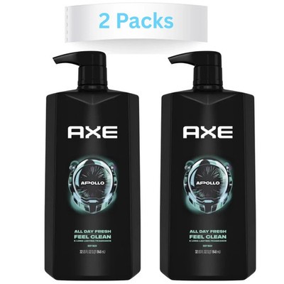 Axe Apollo Refreshing Daily Use Men's Body Wash, Sage & Cedarwood, 32 Oz, 2 Pack