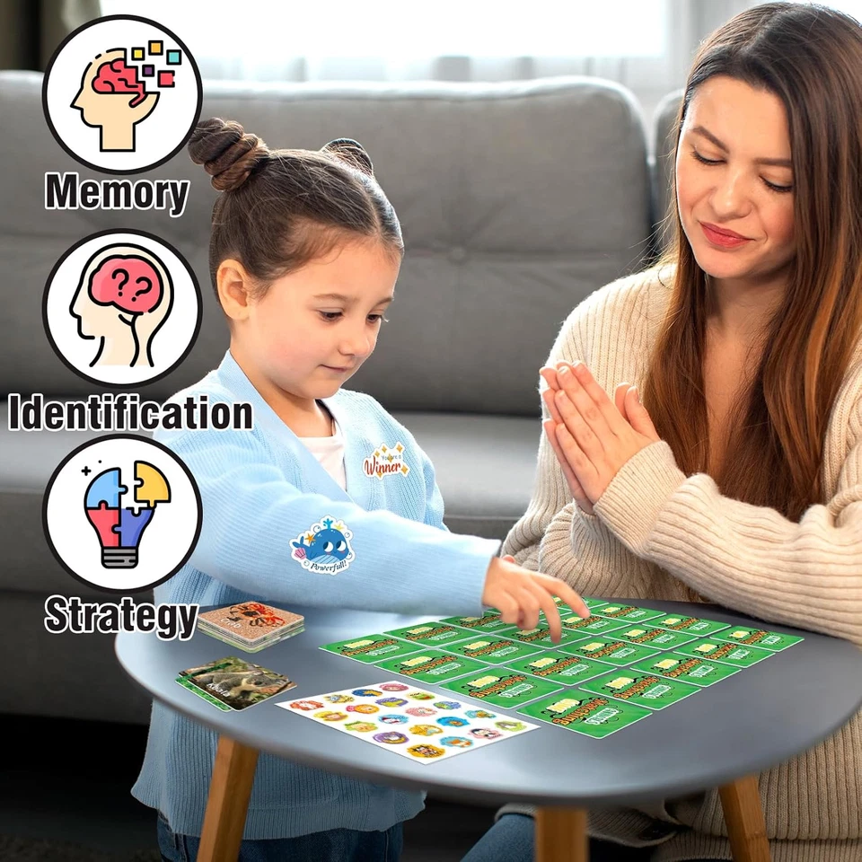 Animal Matching Game for Kids 100PCS Memory Card Game for Toddlers Preschool Lea - Image 4 of 4