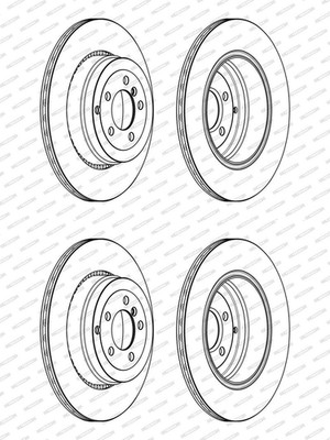 2x FERODO 366mm BREMSSCHEIBEN BELÜFTET HINTEN passend für LAND ROVER RANGE | DDF