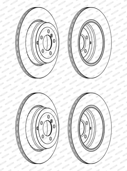 2X Ferodo 366Mm Bremsscheiben BelÜFtet Hinten Passend FüR Land Rover Range | DDF-image