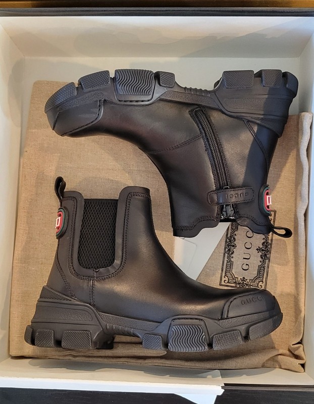 Kid's Gucci Leon Leather Chelsea Boots - New, w/Box - Size 30EU, Size 12.5-13 US