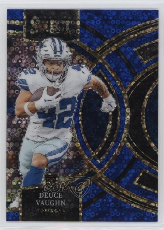 2023 Panini Select Premier Level Blue Disco Prizm /25 Deuce Vaughn Rookie RC jg5