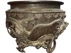 Meiji Bronze Jardiniere Relief Cast Dragons Signed Yoshida Zo Monumental 23x17” — photo 9