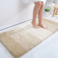 OLANLY Bathroom Runner Rugs Mat 44x24, Extra Soft 44" X 24", Light Beige