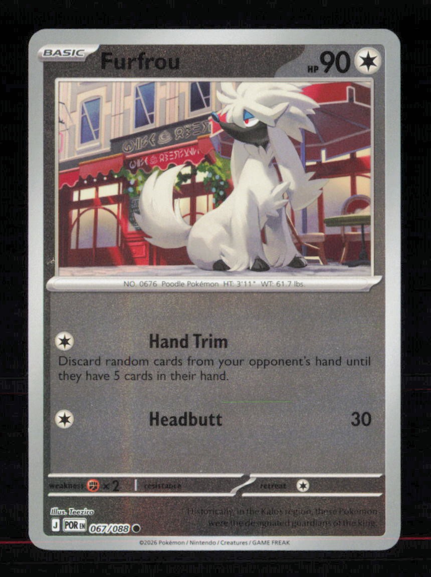 Furfrou 067/088 Common Perfect Order Pokemon Reverse Holo Near Mint