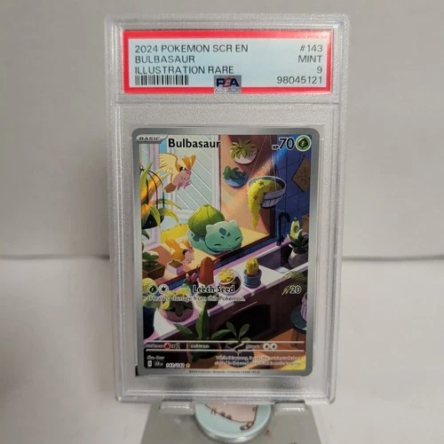 2024 POKEMON SCR EN-STELLAR CROWN ILLUSTRATION RARE #143 BULBASAUR PSA 9