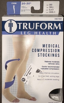 TRUFORM Compression Stockings 20-30 Small - Black NIB