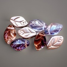 Czech Glass Leaf Beads 12mm Qty:8