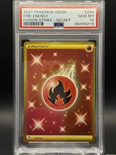 [PSA: 10] Fire Energy (Secret) 284/264 Swsh08: Fusion Strike Holo