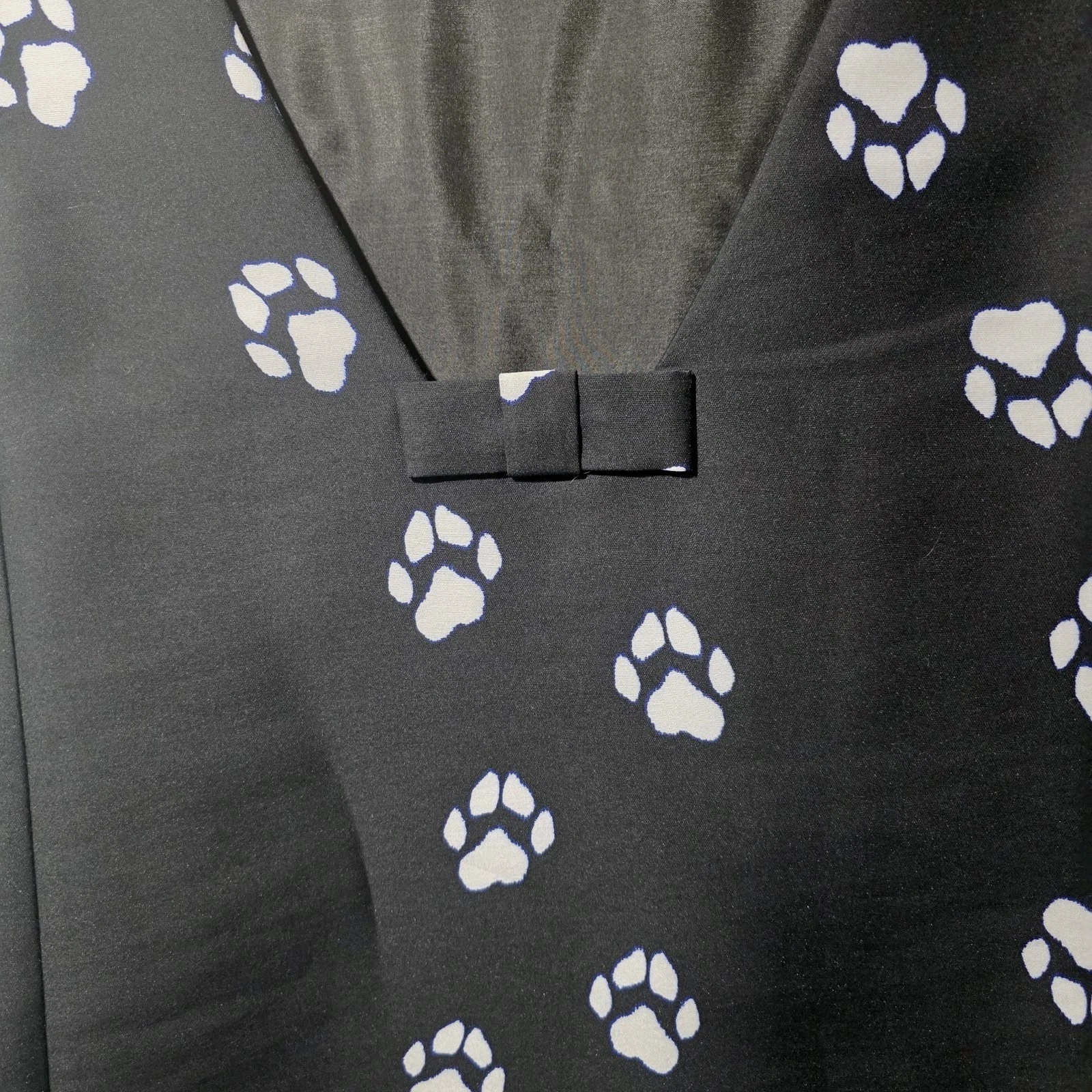 Abito Kate Spade Stampa Zampa Swing Taglia 0 Small Nero Bianco Animale