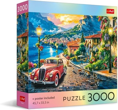 Italian Lakeside Town 3000 Pc Jigsaw Puzzle, Brand New-Sealed Box!