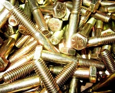 5/16-18 X 1 1/2 Hex Head Cap Screws Grade 8 Zinc Yellow 100 Pieces