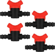 4PCS 3/8 Inch ID In Line Barbed Ball Valve Shut Off Switch for Drip... 