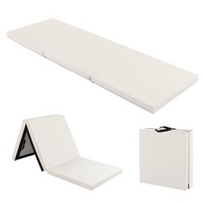Tri-Fold Folding Exercise Mat 6 ft x 2 ft Portable Gymnastics Tumbling Yoga Grey