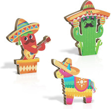 3 Pcs Mexican Fiesta Table Centerpiece Sign Cinco De Mayo Table Signs Sombrero C