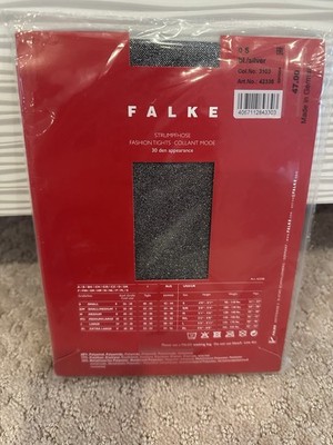 Falke Stockings Size Small Blk/ Silver Strumphose New In Package