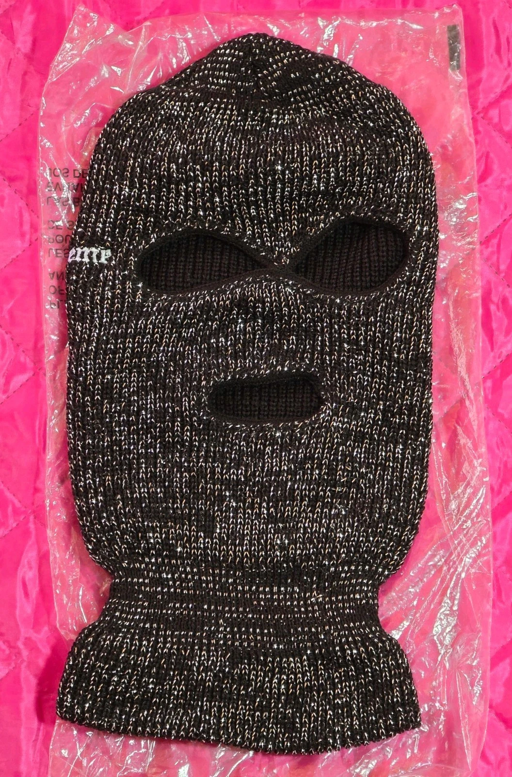 Supreme Lurex Balaclava Black Ski Mask FW22
