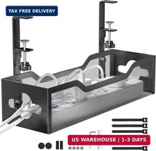 Under Desk Cable Management Tray No Drill, Metal Mesh Cable Management Under Des