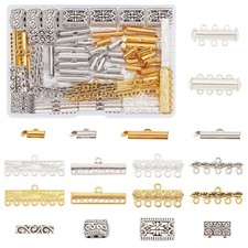 18 Styles Layering Clasp, 166pcs Slide Lock Clasps Multi Strand Necklace Slide O