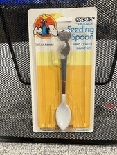 Vintage SNOOPY Vinyl-Coated Stainless Soft Touch Feeding Spoon ORIGINAL PACKAGE