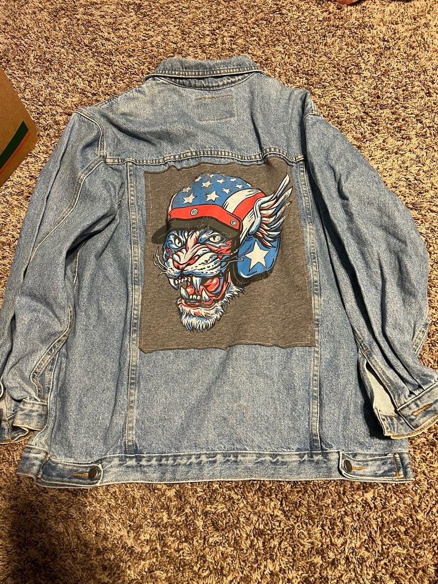 Custom Delta Burke Denim Jacket with Patriotic Brian Bucket Tiger