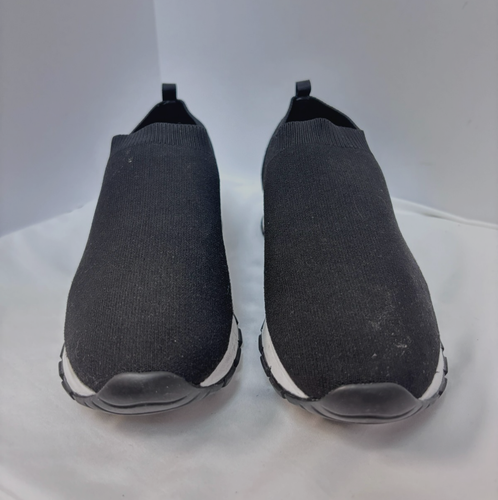 Prada  Black Knit Fabric Slip-on Sneakers White Sole Women 37 - Picture 3 of 6