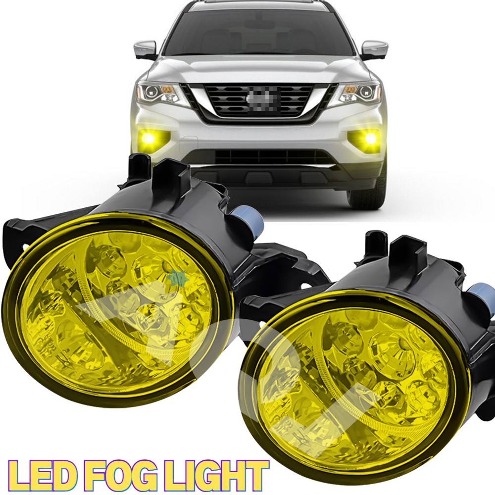 PAIR YELLOW LED Bumper Fog Light Driving Lamp For Nissan Pathfinder 2013-2016