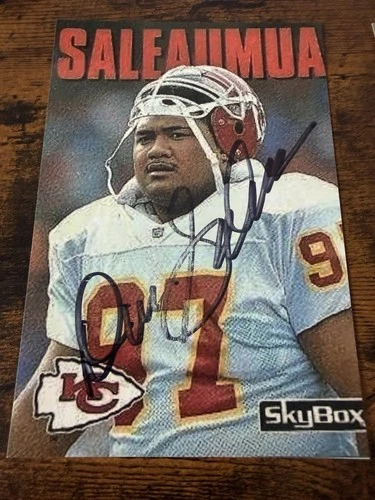Kansas City Chiefs DAN SALEAUMUA Signed 4x6 Photo FOOTBALL AUTOGRAPH
