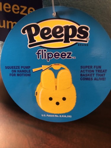 Neu mit Etikett Peeps Flipeez blau Hase Ostern Leckerli Korb Quetschgriff Klappohren neu - Bild 7 von 8
