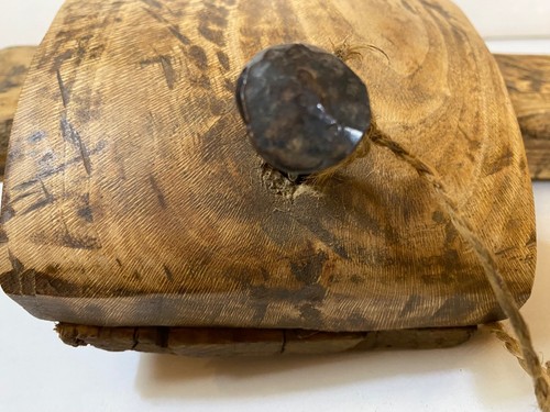 RARO! Cerradura de madera antigua primitiva hecha a mano con llave ~ PR789 - Imagen 2 de 14
