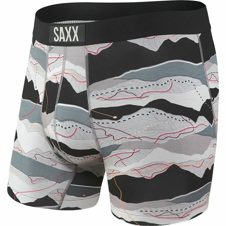SAXX UNDERWEAR L5429 Black Trail Map Vibe Modern Fit Boxer Men's