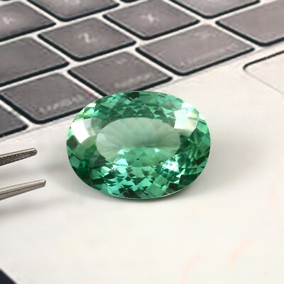 27x21 MM Natural Ceylon Green Parti Sapphire Oval Cut Loose Gemstone 53.00 Ct
