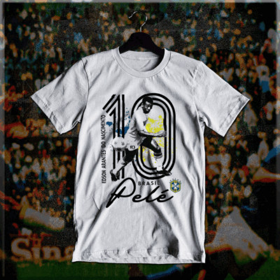 Soccer t-shirt Pelé Football Legend World Cup, Brazil, Talent new S-3XL cotton