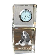 Basset Hound - Kristalluhr Avec Photo, Hundebild En Cristal, Personnalisé Schr