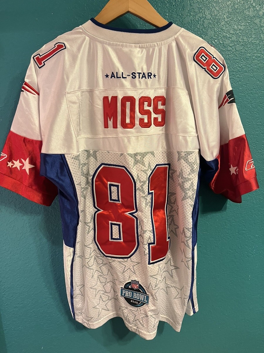 Randy Moss New England Patriots 2008 Pro Bowl Jersey Size 50 XL White  Stitched