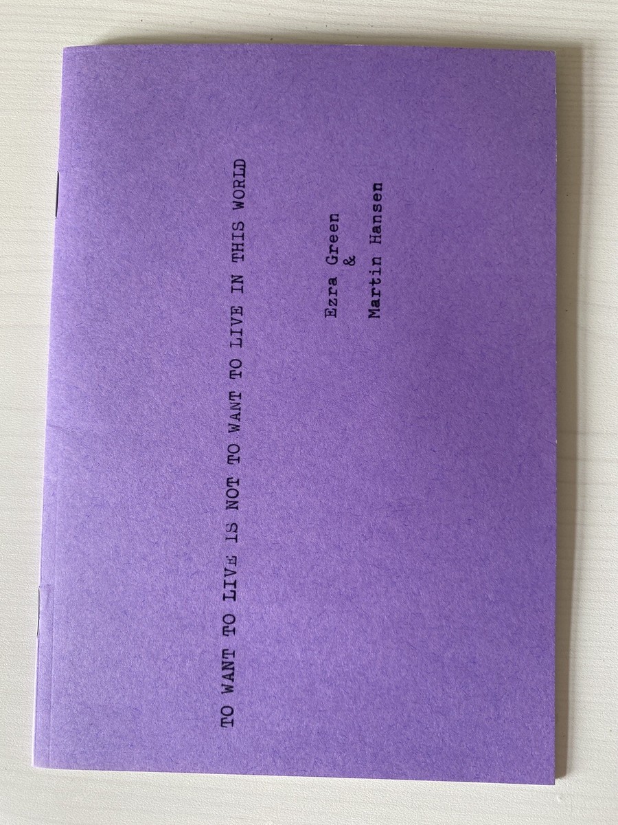 Art publication by Ezra Green Martin Hansen Cell Project Space