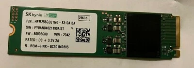 SK Hynix KIO XIA or simila 256GB M.2 PCIE NVMe HP 256GB SATA M.2 2280 SSD