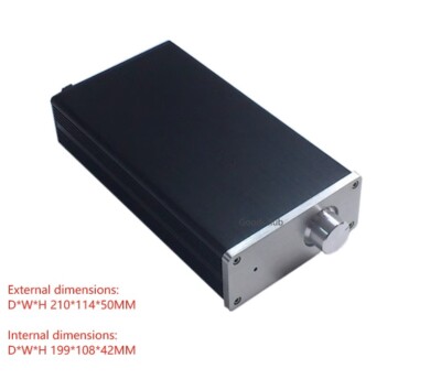 Amplifier Enclosure Aluminum Audio AMP Case Preamp Box PSU Chassis 210*50*114mm