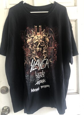 Slayer Lamb Of God Anthrax Testament 2018 Farewell World Tour T Shirt Men 3XL
